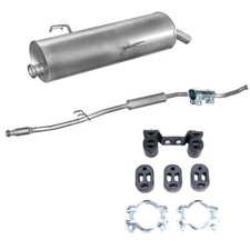 Mitteltopf Endtopf Auspuff + Anbausatz für Peugeot 206 1.4i -16V Fliessheck NEU