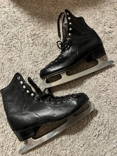 Schlittschuhe Damen Leder Schwarz Gr. 40