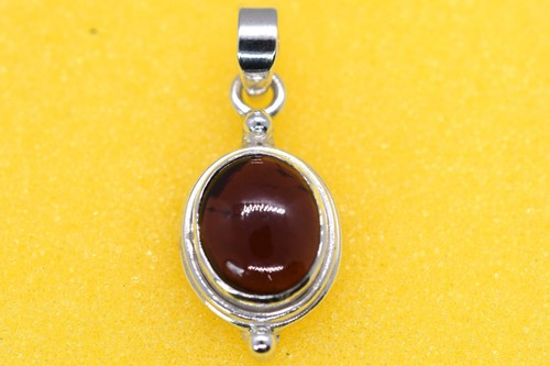 Granat anhänger mit - granat, sterling