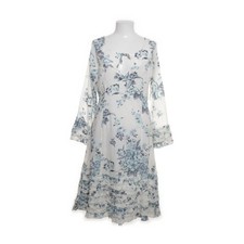 Lysgaard, Kleid, Größe: L, Weiß/Blau/Grau, Baumwolle, Blumen, Damen #e1z