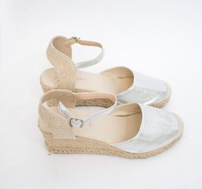 Pinkdesert Wedges Espadrilles 40 weiß beige Glitzer silber pink desert