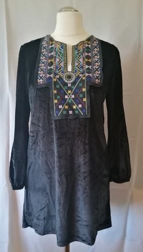Vintage ethno samt kleid - vintage,