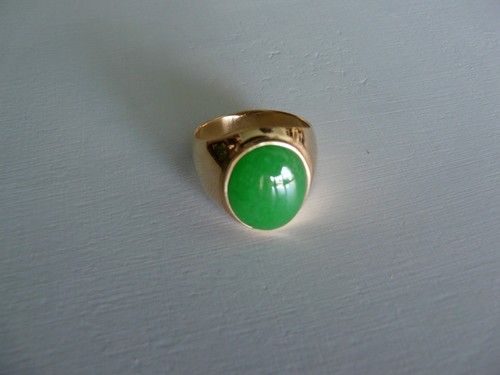 Jade ring gelbgold - 14k,, €