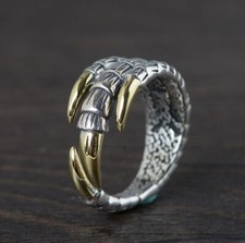 I05 Herren Ring Adlerklaue Adler Sterling Silber 925 größenverstellbar