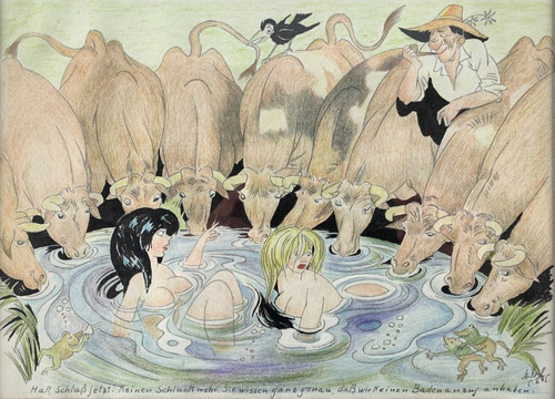 Original zeichnung karikatur - original,