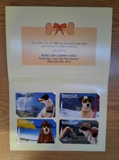 4x Phone Card Hunde, Klappkarte 21 x 15 cm, Neuseeland 40 $,  aus Erbschaft.
