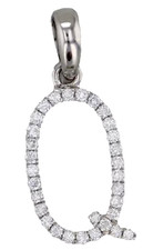 0.93ct Natürlich Rund Diamant 14K Solid Weiß Gold Hochzeit Alphabet Anhänger