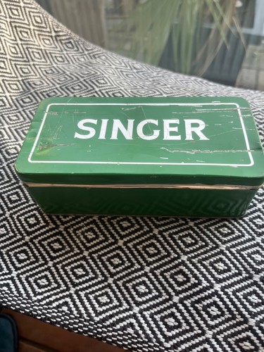 Vintage singer blechdose grün - vintage,
