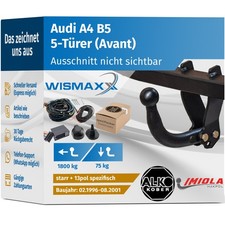 ANHÄNGERKUPPLUNG starr passt für Audi A4 Avant B5 96-01 +13pol E-Satz spezifisch