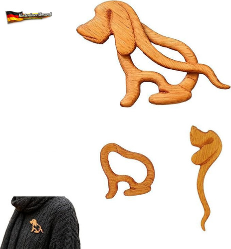 Holz brosche tiermotiv - brosche,