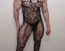 Bodystocking Sexy Männer Herren Bodysuit Dessous Straps Netz Catsuit Reizwäsche