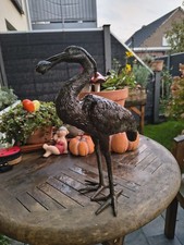 Teichfigur Reiher Metall