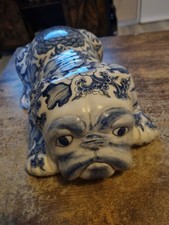 Englische Bulldogge /Porzellan..Blau -weiß..Asien..Kissen ???