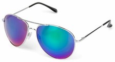 verspiegelte Sonnenbrille, Pilotenbrille getönt, Federscharnier, Unisex