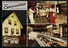 Unterglottertal, Fleischer bei der Wurstherstellung, Ansichtskarte 