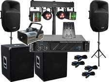 DJ Komplett Set 19 Power Anlage Nebel LED Licht Verstärke Musikanlage