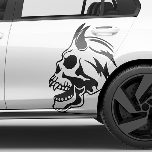 Totenkopf auto seitenaufkleber - auto,