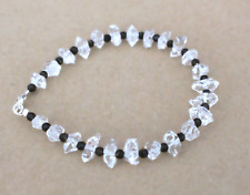 Herkimer Diamant   Armband ,mit 3 mm Gold-Obsidian ,6-8 mm,20 cm   ( US- 10*)