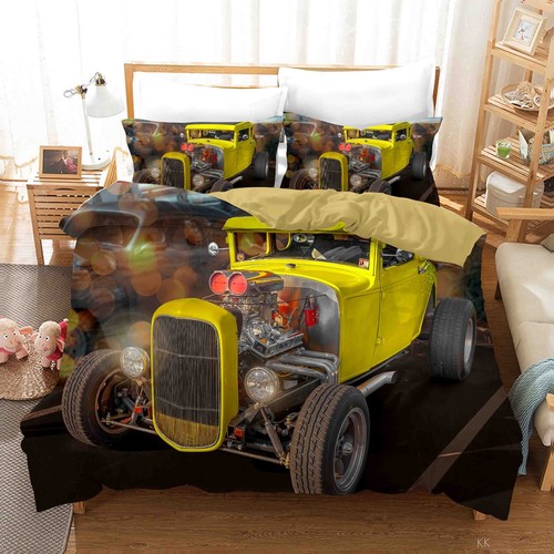 Auto retro hellgelb - 3d, quilt