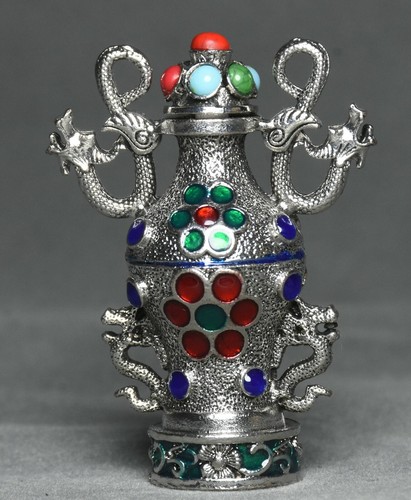 6cm old china silver gems - old,