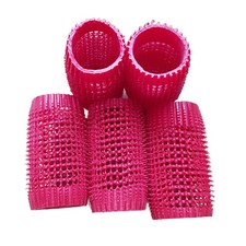 10 Kunsstoff-Lockenwickler, rot, neu/neuwertig, vintage 1980er