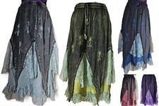 Handarbeit Spitzenrock Festival Baumwolle elastisch Bohemian Hippie Harem Gypsy Baggy S3