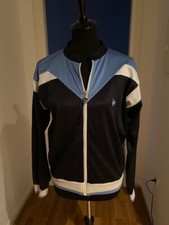 DUNLOP vintage Trainingsjacke, Retro-Trend, Gr. S, blau-weiß
