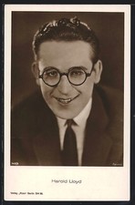 Schauspieler Harold Lloyd mit Brille, Ansichtskarte 