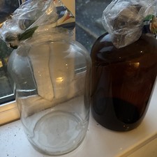 2 x 5 Liter Glas Demijohns (1x