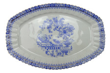 Tuppack Tiefenfurt China blau Servierplatte 31x21 cm Z-4654