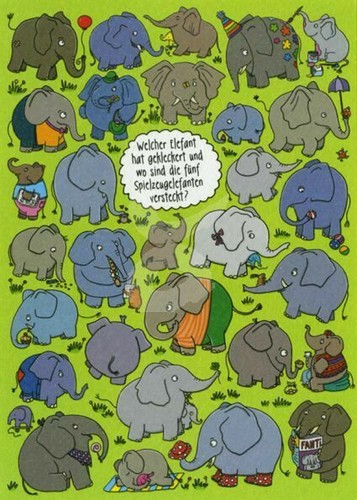 Rate&Such*Postkarte*Elefanten*