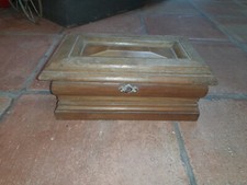 Biedermeier Schatulle Holz Schmuckkästchen Holztruhe mit Schlüssel alt antik