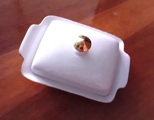 100 Jahre BAREUTHER Bavaria Butterdose Elfenbeinfarben Goldrand Zwiebelgriff