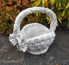 Steinfigur, Pflanzkorb, Pflanzkübel, 43 cm, Steinguss, Blumenkorb, Pflanzschale