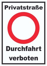 Privatstraße Durchfahrt
