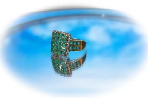 Goldring mit smaragden aus - mit, gg