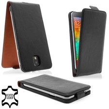 Samsung Galaxy Note 3 N9000 N9005 Design Flip Tasche Handy Hülle schwarz