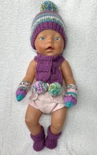 Neu! Puppenkleidung = Mütze, Schal, Handschuhe und Socken für Babypuppen 43 cm 