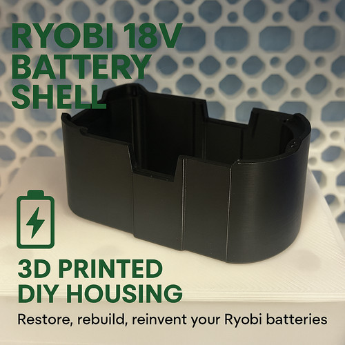 Ryobi 18v battery case shell - 18v,