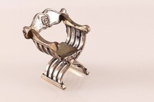 Silberfigur Miniatur Stuhl Silber 800 Möbel Puppenmöbel  Scherenstuhl