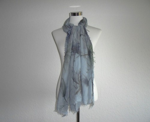 Schal stola pareo grau blau - schal, /