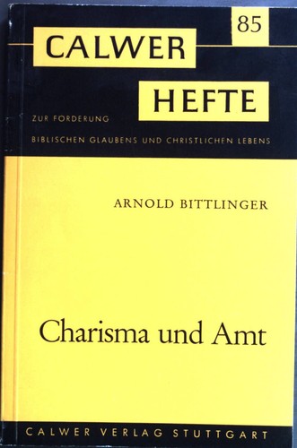 Charisma und amt - charisma,