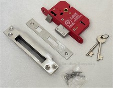 Excel 5 Hebel Einsteckflügelschloss 78 mm (3") BS3621 British Standard - Satiniert