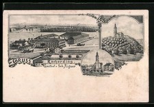 Künstler-AK Racherting / Halsbach, Gasthof v. Seb. Aigner, Totalansicht 