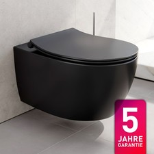 Spülrandloses Wand Hänge WC Schwarz Matt Spülrandlos Toilette Sitz Softclose