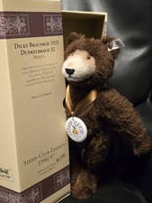 Steiff Club Teddy "Dicky Braunbär" 1996 mit Zertifikat, Clubmagazinen+Flyern 