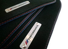 AT Performance Fußmatten für 3er BMW E90 E91 Qualität Velours Metall Logo