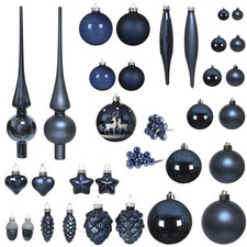 Christbaumschmuck Glas Weihnachtsbaumschmuck Christbaumkugeln dunkelblau blau