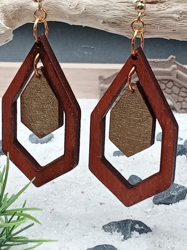 Holz ohrring earing wood - ohrring,