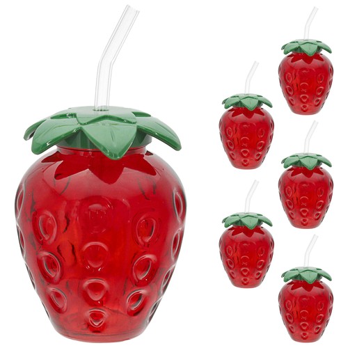 Trinkglas mit trinkhalm - trinkglas,